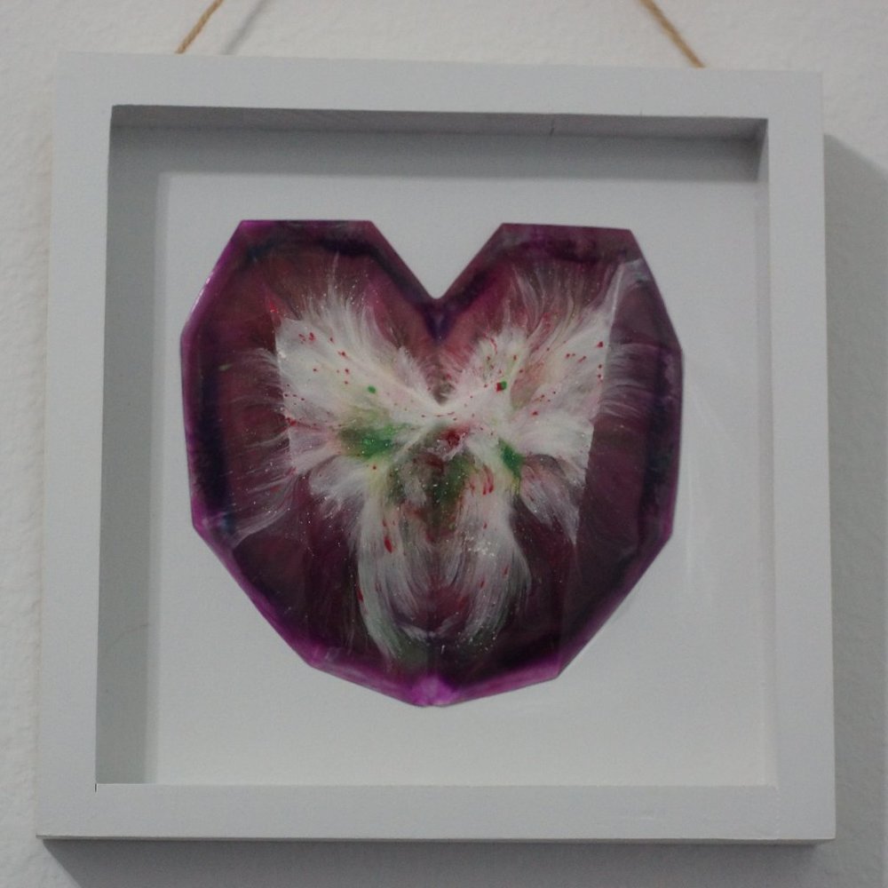 NWOT Faceted 3D Heart, Geometric Heart, Wall Art